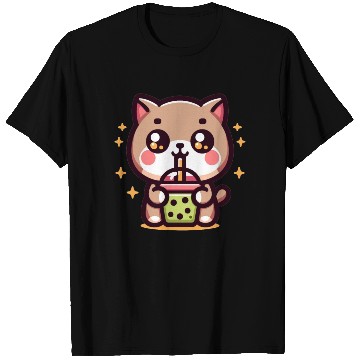 Discover Cat Bubble Tea Boba Kawaii T Shirts