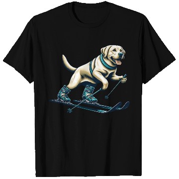Discover Dog Labrador Retriever Skiing Skier Ski Vacation T Shirts