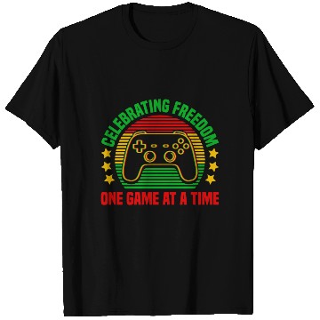 Discover Video Gamer Celebrating Freedom One Game a Time T Shirts