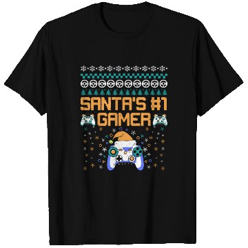 Discover Santa's Number 1 Gamer Controller Ugly T Shirts