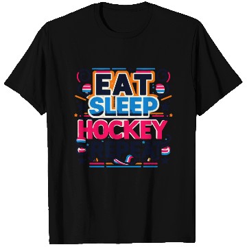 Discover Eat sleep hockey repeat men T Shirts