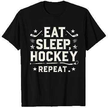 Discover Eat sleep hockey repeat men T Shirts