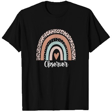 Discover Observer Rainbow Leopard Funny Observer T Shirts