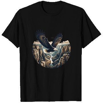 Discover Eagle soars over canyon T Shirts