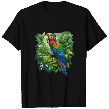 Discover Colorful parrot in the rainforest T Shirts