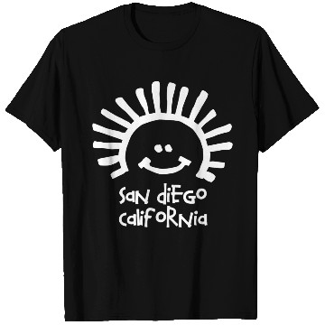 Discover San Diego California Sun Smiley Face Souvenirs T Shirts