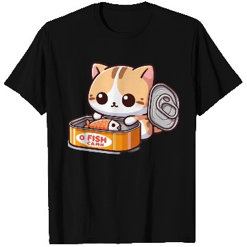 Discover Cat opens fish can T Shirts