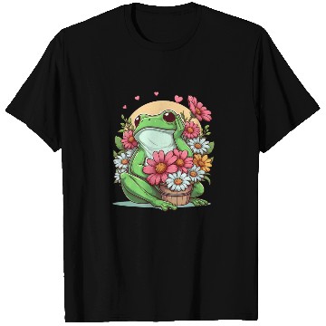 Discover Frog flowers sunset T Shirts