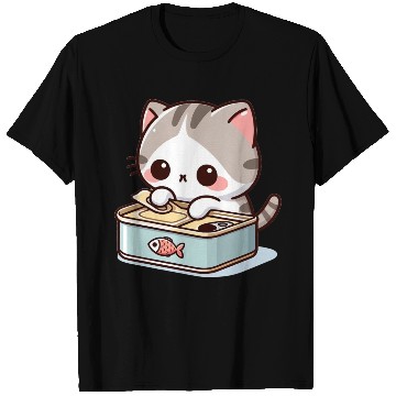 Discover Cat opens fish can T Shirts