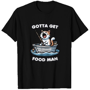 Discover Cat Yawning While Fishing T Shirts