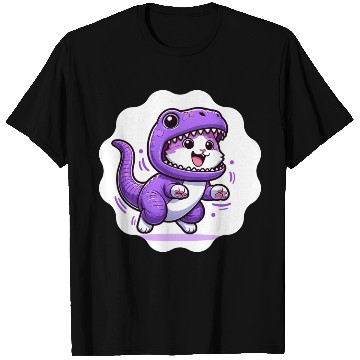 Discover Energetic Cat in Velociraptor Costume - Playful Fe T Shirts