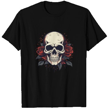 Discover Toten skull aesthetics roses grunge goth skull T Shirts