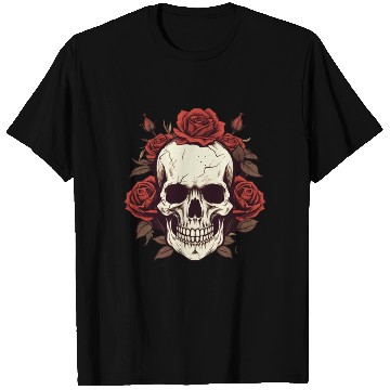 Discover Skull rose aesthetic grunge roses goth gift T Shirts
