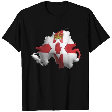 Discover Northern Ireland - 3D Flag Map T Shirts