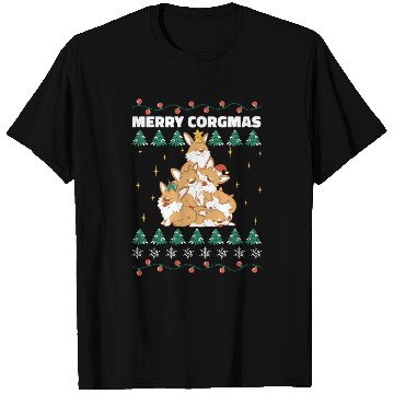 Discover Corgi Christmas Tree Pileup T Shirts