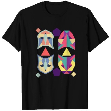 Discover Geometric Cats Bat Retro abstract T Shirts