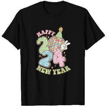 Discover Happy New Year 2024 disco ball party T Shirts