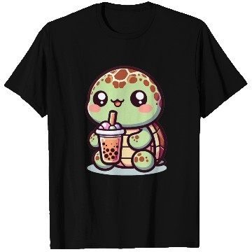 Discover Kawaii Turtle Bubble Tea Lover Cute Sea Turtle T Shirts
