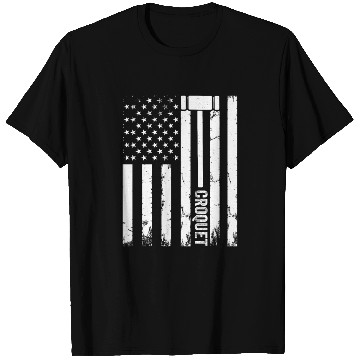Discover Croquet Player US Flag Croquet T Shirts