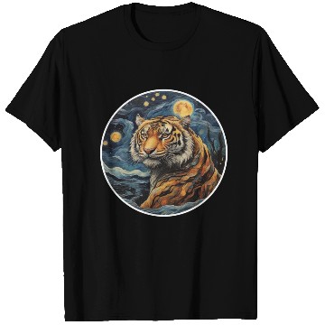 Discover tiger design in painting style T Shirts