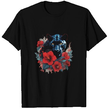Discover Dynamic Panther Embraces Kindness in Floral Glory T Shirts