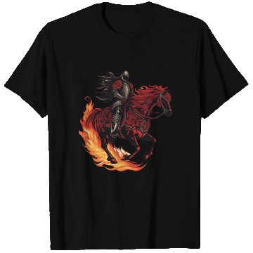 Discover Flaming fantasy horse made out gothic armor T Shirts