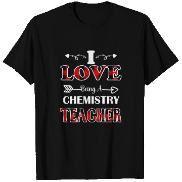 Discover Chemistry Teacher valentines day red plaid28 T Shirts