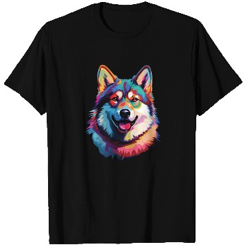 Discover Watercolor Colorful Akita T Shirts