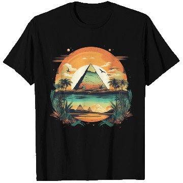 Discover The pyramids the Nile River and date palms T Shirts