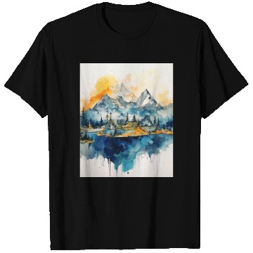 Discover Abstract Watercolor Mountain T Shirts