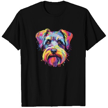 Discover Watercolor Colorful Miniature Schnauzer T Shirts