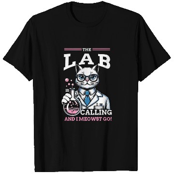 Discover Girls Lab Calling Science Funny Lab Cat Laboratory T Shirts