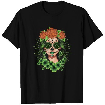 Discover St Patrick's Day Dia De Los Muertos Catrina T Shirts