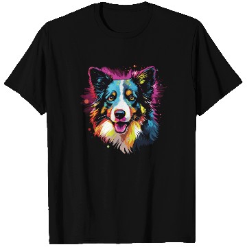Discover Watercolor Colorful Border Collie T Shirts