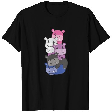 Discover Genderfluid Flag Pride Lgbtq Cute Hippo T Shirts