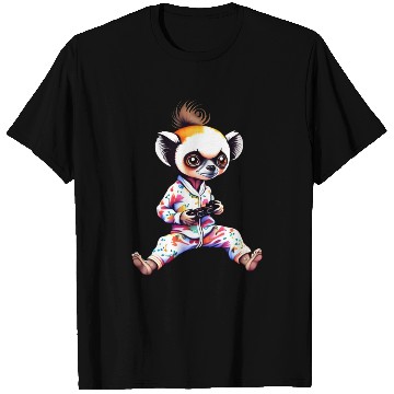 Discover Young Sifaka Wearing Pajamas Retro Video Game T Shirts
