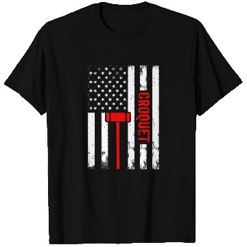 Discover Croquet US Flag Croquet Player T Shirts
