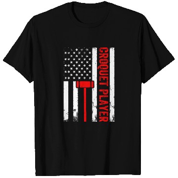 Discover Croquet Player US Flag Croquet Player T Shirts