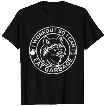 Discover I Workout So I Can Eat Garbage Funny Gym Raccoon T Shirts