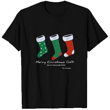 Discover Santa Claus jingle Bell Merry Christmas Gift socks T Shirts
