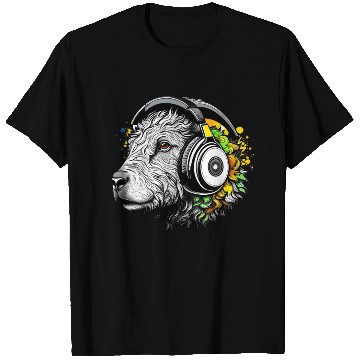 Discover Goat wearing headphones T Shirts