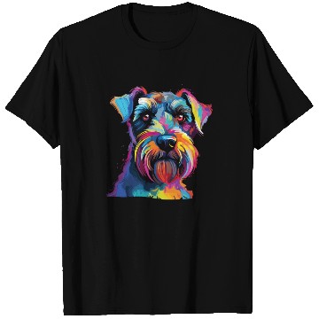 Discover Watercolor Colorful Miniature Schnauzer T Shirts