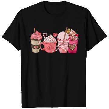 Discover Valentines Day Pink Coffee Cups Latte Iced Cream T Shirts