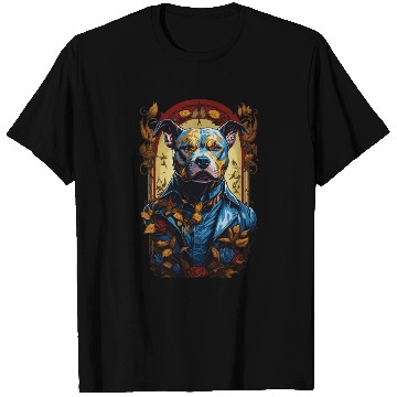 Discover Fantasy Majestic American Pitbull Dog Portrait T Shirts