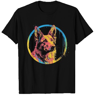 Discover German Shepherd Funny Dog Street Art Comic Pet T Shirts