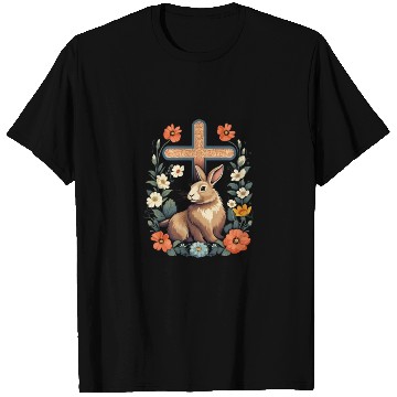 Discover Christian Easter Day Cross Easter Bunny Rabbit T Shirts