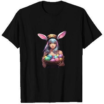 Discover Easter Day Anime Girl Bunny Ear Easter Egg Hunt T Shirts