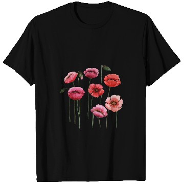 Discover Poppies, spring bloomers, summer, flower, vintage. T Shirts