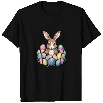Discover Easter Bunny Rabbit Colorful Eggs Easter Egg Hunt T Shirts