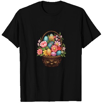 Discover Easter Day Easter Egg Basket Spring Flowers T Shirts